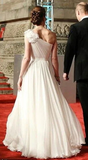 Elegant White One Shoulder Tulle Prom Dress Formal Evening Dress Y8198 by simplepromdress