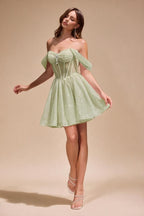 Short Off Shoulder A-line Dress