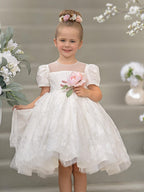 Lace Knee-length First Communion Flower Girl Dress - photo 3