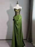 Vintage Sweetheart Green Sheath Mermaid Prom Dress Long Evening Dress Y7624 by simplepromdress