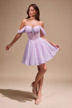 Short Off Shoulder A-line Dress