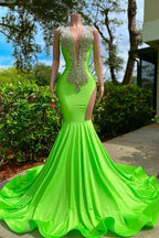 Off The Shoulder Sleeveless Open Back Mermaid Long Prom Dress by BIZTUNNEL