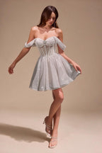 Short Off Shoulder A-line Dress