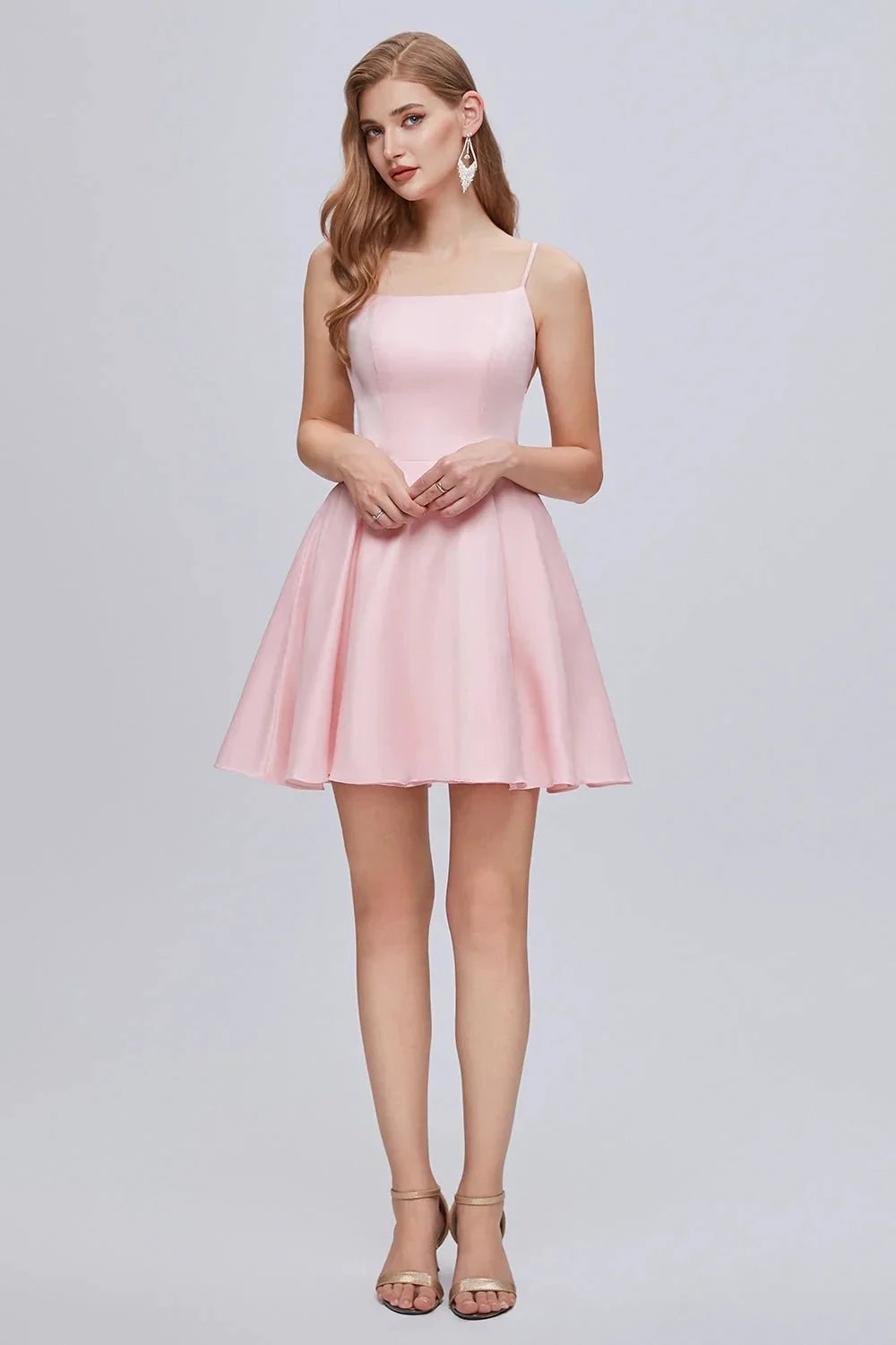 Spaghetti Strap A Line Backless Short Homecoming Dresses by Cicinia