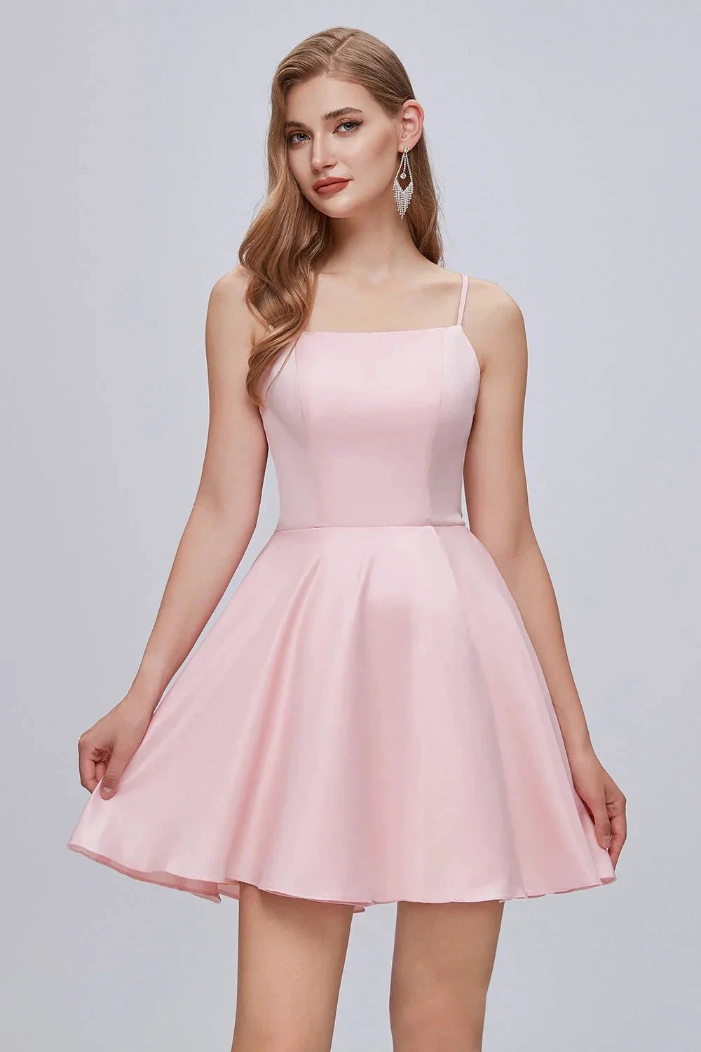 Spaghetti Strap A Line Backless Short Homecoming Dresses by Cicinia