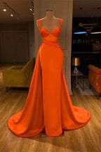 Stunning Long Sweetheart Mermaid Satin Prom Dresses with High Slit by BIZTUNNEL