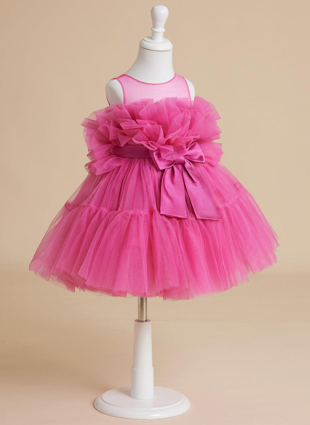 Enchanting Pink Princess Sleeveless Tulle Flower Girl Dress with Bow Accent (… - photo 5