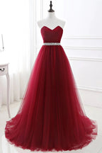 Ravishing Ruby Sweetheart Gown for an Elegant Evening by BIZTUNNEL