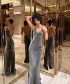 New Style V Neck Long Evening Dress Trendy Prom Gown Y7389 by simplepromdress