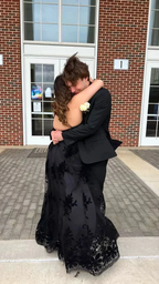 Black A-line V Neck Prom Dress Black Evening Gown Y6517 by simplepromdress