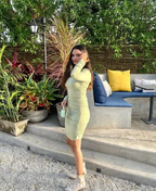 Cute Sage Green Short Homecoming Dress with Long Sleeves Sexy Party Dress Y1913 by simplepromdress
