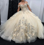 Off The Shoulder Appliques Tulle Ball Gown,Sweet 16 Dress,Y2462 by simplepromdress