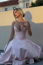Pink Strapless A Line Long Prom Dress Elegant Evening Dress Brithday Outfits Y7531 by simplepromdress