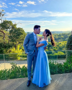 Elegant Blue A-line Evening Dress Blue Graduation Dress Y5703 by simplepromdress