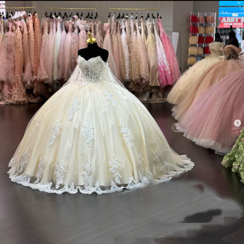 Vestido de quinceañera verde salvia con encaje y hombros descubiertos para fiesta de cumpleaños de 16 años, vestido de baile verde salvia, Y2421