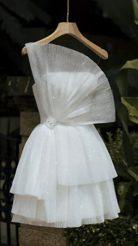 Vestido de fiesta blanco corto sin tirantes para regreso a casa, vestido de cóctel Y1998