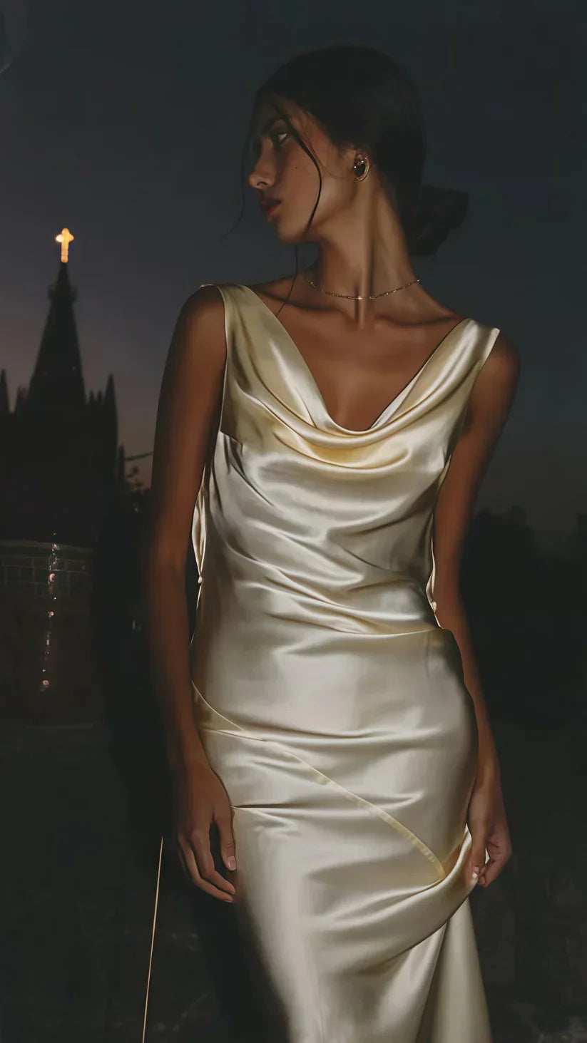 Sexy Backless Satin Sheath Prom Dress Long Evening Dress Y8280 by simplepromdress