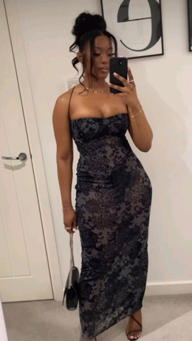 Vestido de noche vintage para chicas negras Y4237