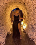 Elegant Black Sheath Evening Dress With Split Black Gala Dress Y6257 by simplepromdress