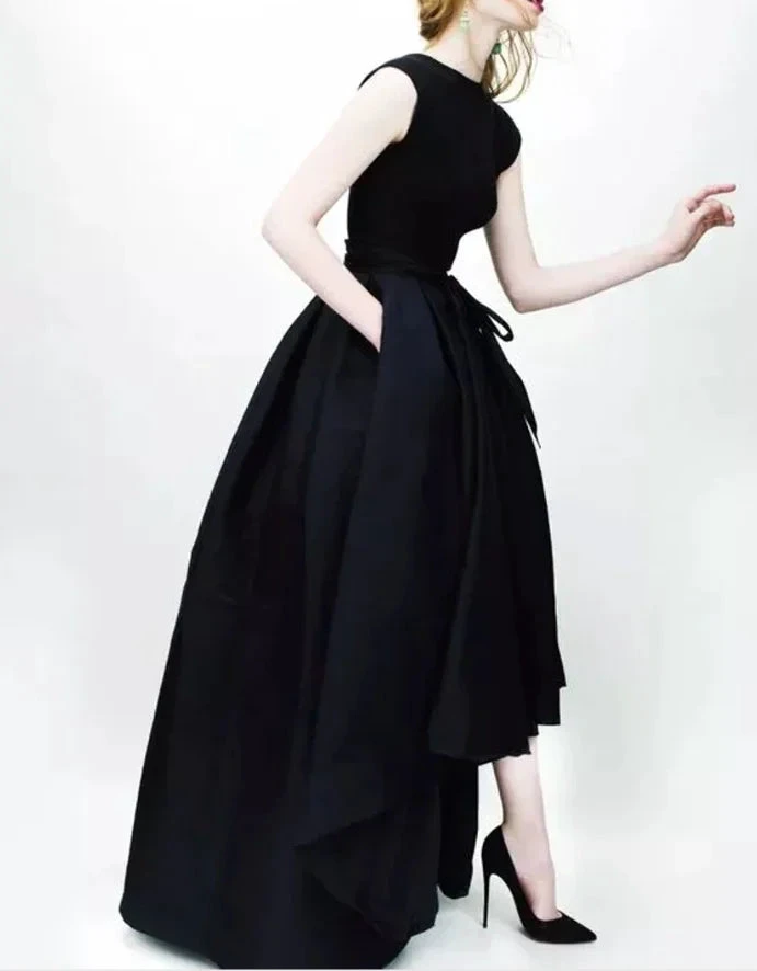 Sexy black prom dress charming pretty gown simple evening dress o-neck party formal dress S19670 by simplepromdress