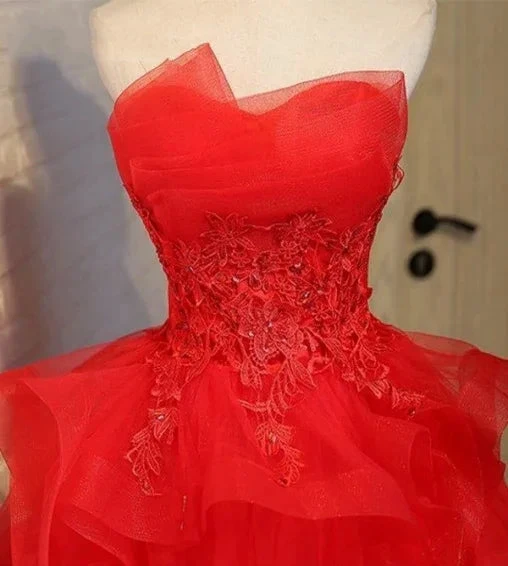 Charming A-line lace strapless short homecoming dresses Y1107 by simplepromdress