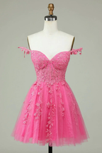 Cute A Line Spaghetti Straps Grey Short Homecoming Dress with Appliques Y2397 by simplepromdress