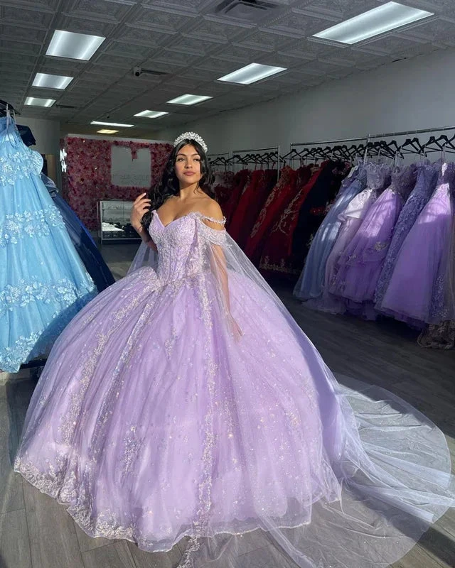 Shiny Ball Gown Quinceanera Dresses Appliques Flower Beads Crystals Corset Princess Y4413 by simplepromdress