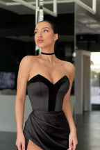 Stunning Black Long Sweetheart Mermaid Prom Gown with Split by BIZTUNNEL