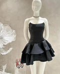 Strapless Black Short Homecoming Dress Black Party Dress Y2025 by simplepromdress