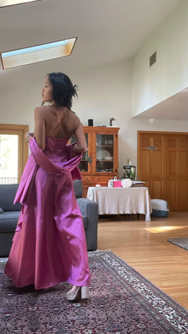 Wunderschönes rosa A-Linie Perlenbesetztes Ballkleid Langes Abendkleid Y7532