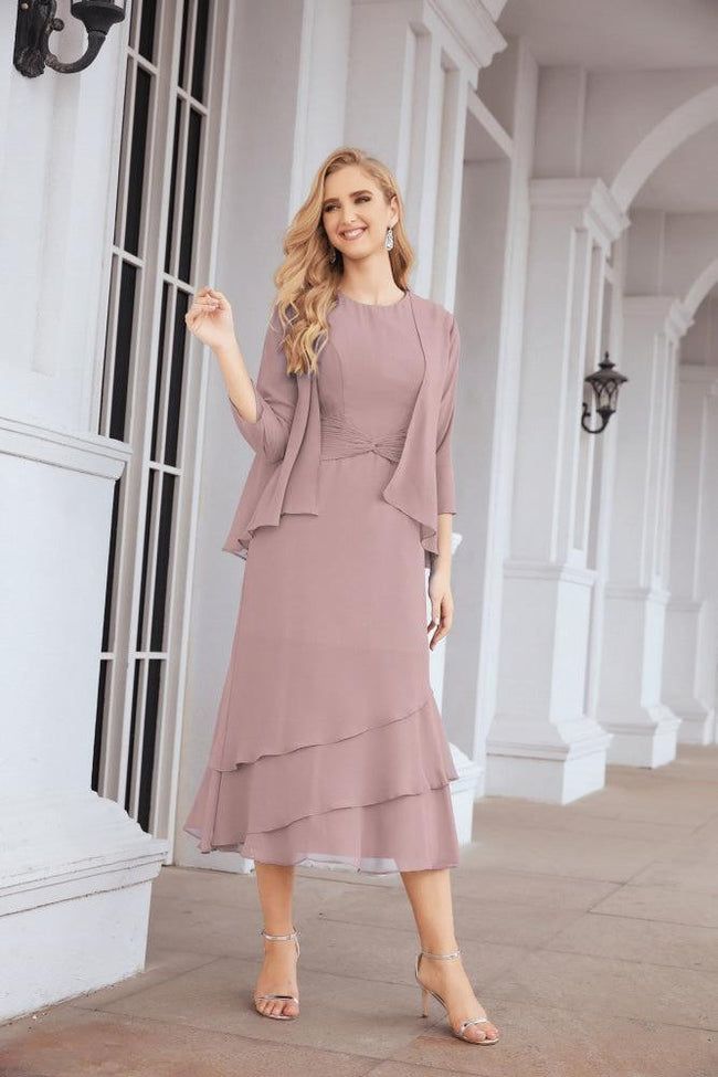 Sunnderly Two-Piece A-line Mother of The Bride Dress Formal Party Gown Dress SY28072 Hover Image