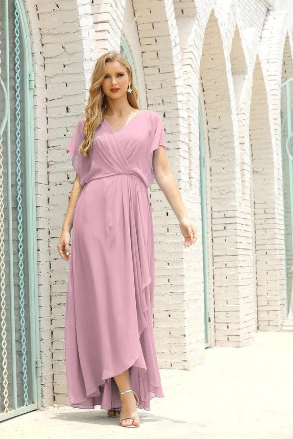 Numbersea Mother of The Bride Dresses Plus Size V-Neck Floor Length Formal Prom Dress for Wedding Guest 28020 by numbersea