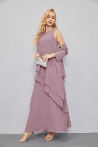 Mother of Bride Dresses with Open Front Lightweight Cardigan Formal Prom Gown  28081