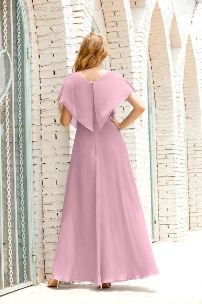 Numbersea Mother of The Bride Dresses Plus Size V-Neck Floor Length Formal Prom Dress for Wedding Guest 28020 by numbersea