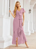 Numbersea Ruffled Bridesmaid Dresses Mermaid Formal Violin Evening Party Prom Gowns 28042 by numbersea
