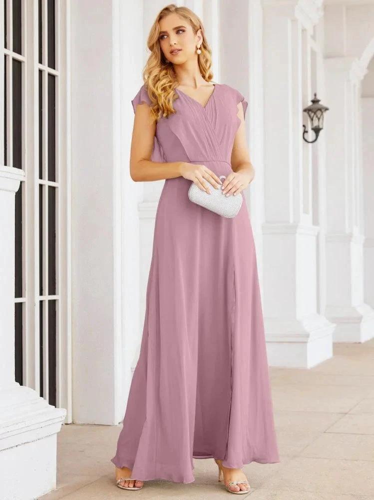 Sunnderly Bridesmaid Dresses Cape Formal Prom Dress Open Back Gowns for Mother of The Bride SY28058 by numbersea