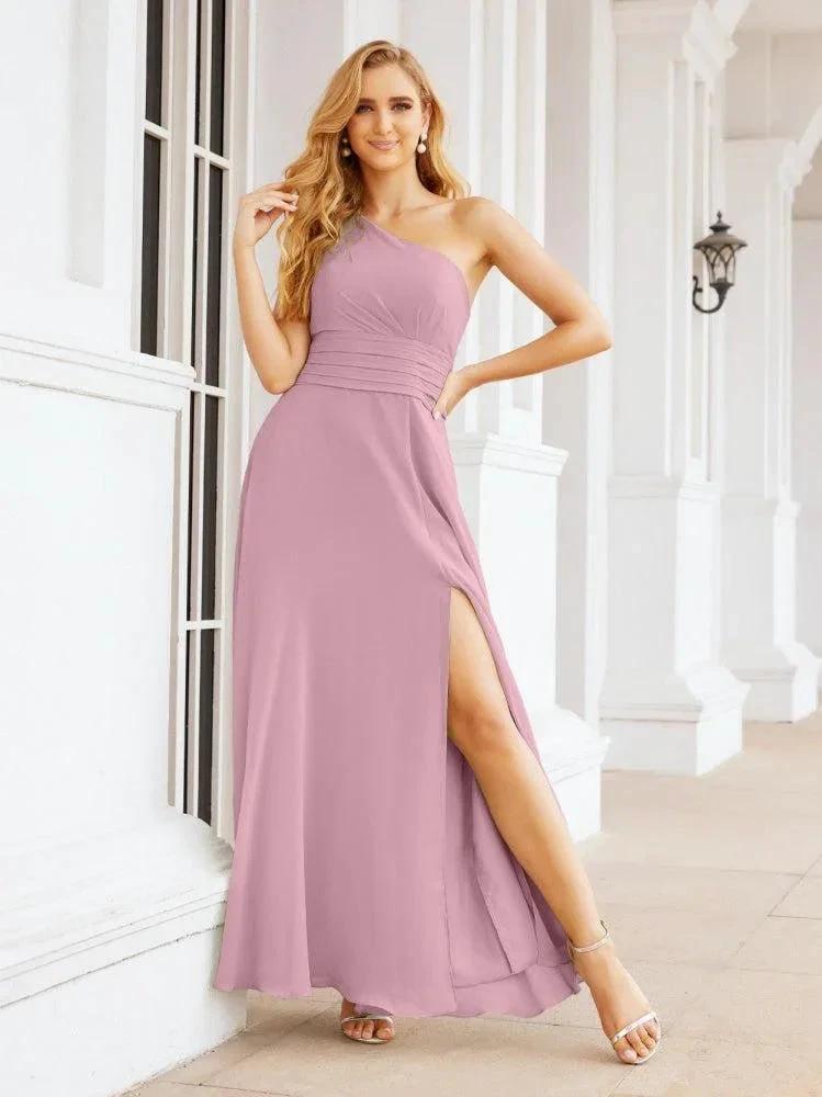 Numbersea One Shoulder Bridesmaid Dresses Long Formal Prom Gowns 28048 by numbersea Main image