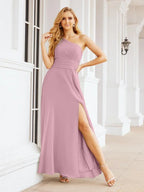 Numbersea One Shoulder Bridesmaid Dresses Long Formal Prom Gowns 28048