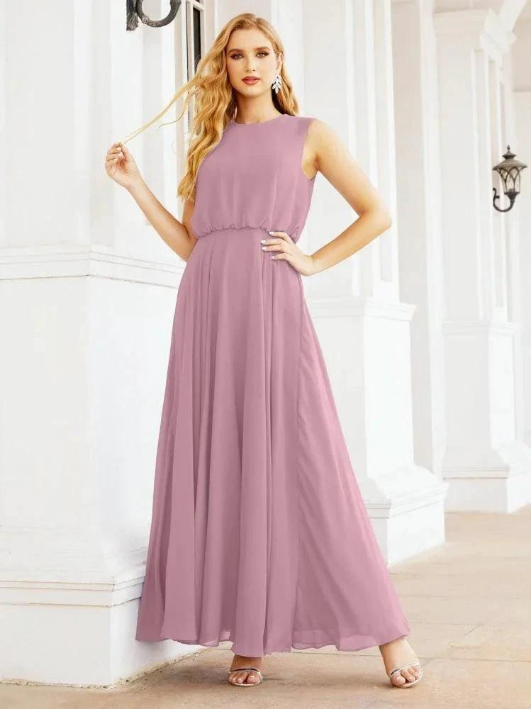 Numbersea Sleeveless Long Bridesmaid Dress A line Formal Evening Prom Gown 28025 by numbersea Main image