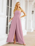 Numbersea Women's One Shoulder Formal Prom Gowns for Mother of The Bride Side Slit Bridesmaid Dresses 28052 by numbersea