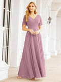 Numbersea Formal Prom Gowns for Mother of The Bride Short Sleeves Bridesmaid Dress 28049 by numbersea