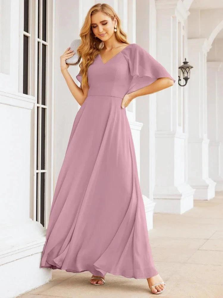 Numbersea Bridesmaid Dresses for Wedding Formal Evening Party Prom Gown with Cape 28050 by numbersea Main image