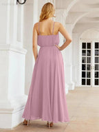 Numbersea Halter Long Bridesmaid Dresses Formal A line Juniors Dress 28029 by numbersea