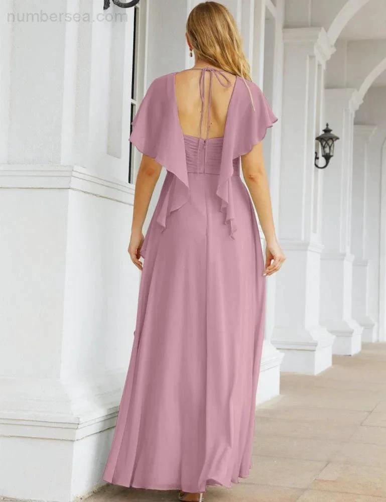Numbersea Bridesmaid Dresses Backless Formal Prom Gowns for Evening Party Mother of The Bride Dress 28040 by numbersea