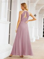 Vestidos de Damas de Honra Numbersea com Alças Duplas de Espaguete para Mulher Vestido Longo Formal para Festa com Fenda Lateral 28051