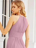 Numbersea Keyhole Bridesmaid Dresses Sleeveless Formal Evening Party Prom Gowns 28043 by numbersea
