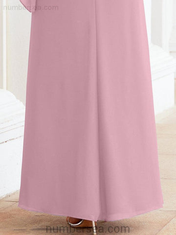 Sunnderly Formal Party Gown Dress Long Mother of The Bride Dresses with Ruffle Cape SY28026