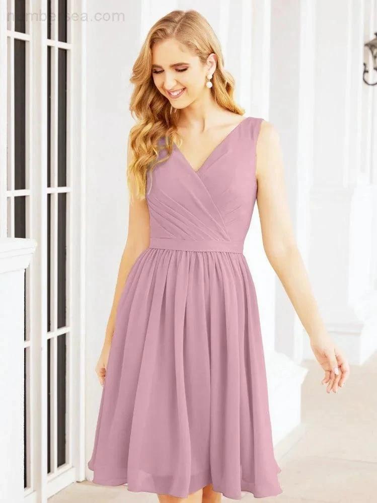 Numbersea Homecoming Dresses Knee Length Skirt V Back 28062 by numbersea