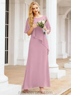Sunnderly Formal Party Gown Dress Long Mother of The Bride Dresses with Ruffle Cape SY28026 by numbersea