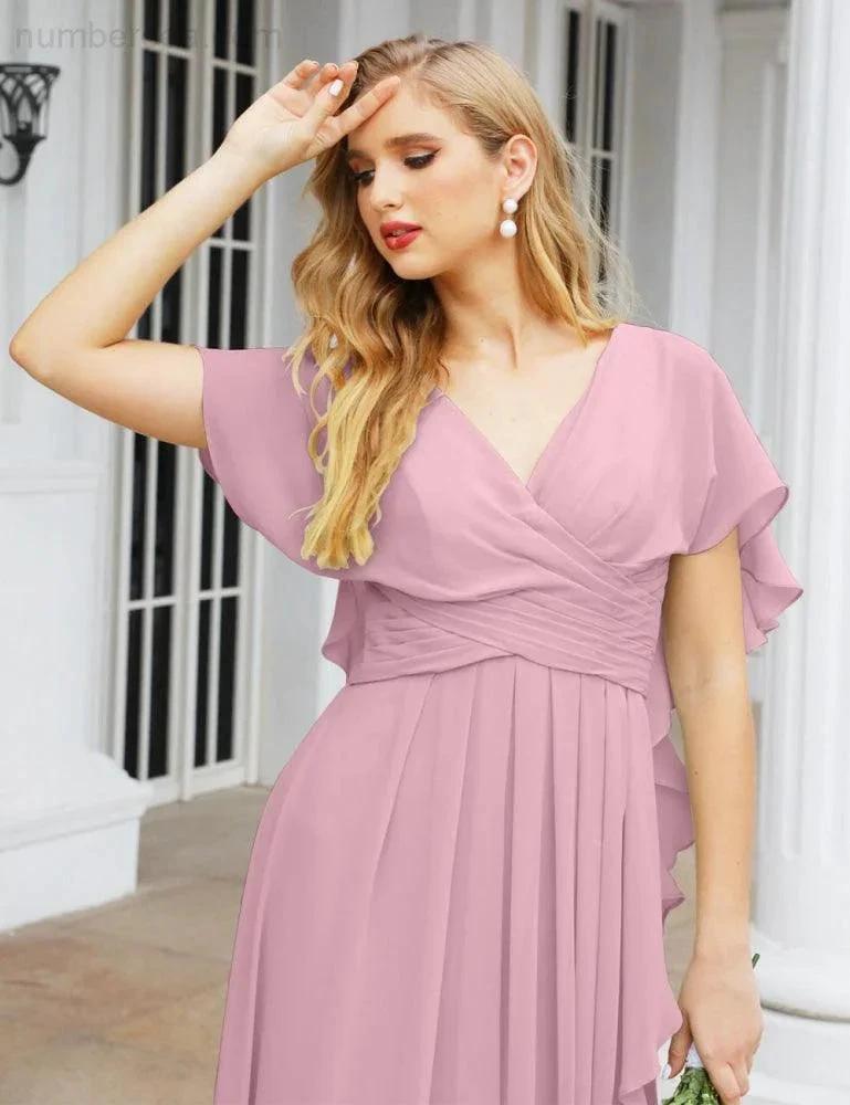 Numbersea Bridesmaid Dresses Backless Formal Prom Gowns for Evening Party Mother of The Bride Dress 28040 by numbersea
